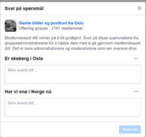 facebook gruppespørsmål