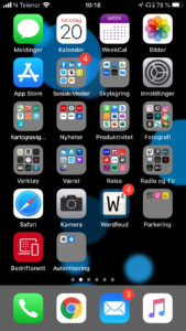 iPhoneskjerm med mapper