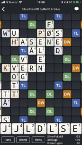 Wordfeud spillbrett