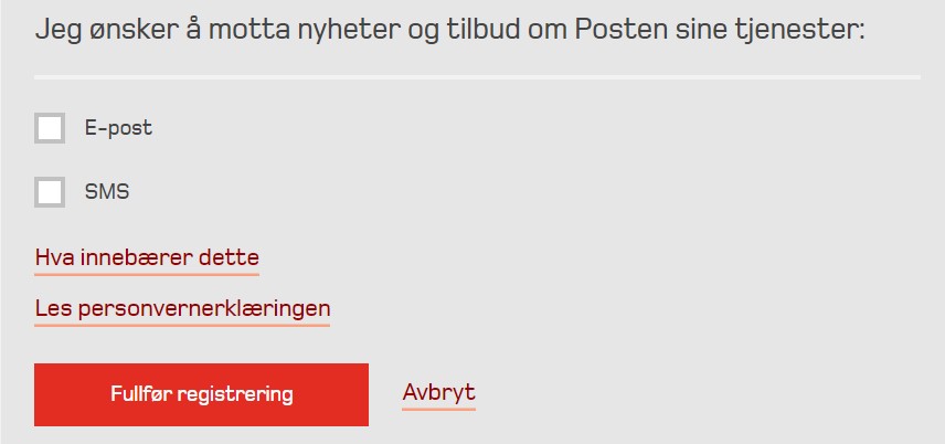 Fullfør registrering