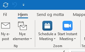 Outlook tillegg Zoom