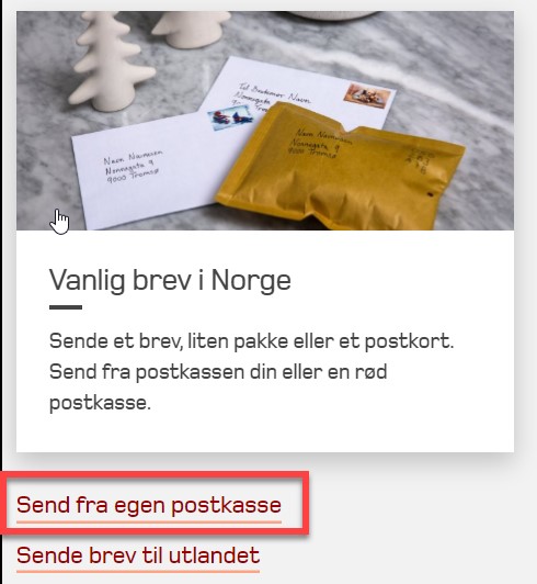 Sende fra egen postkasse