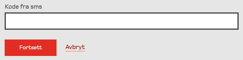 Skriv inn kode fra sms