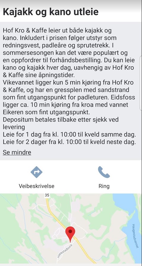 Mer utfyllende info om en aktivitet