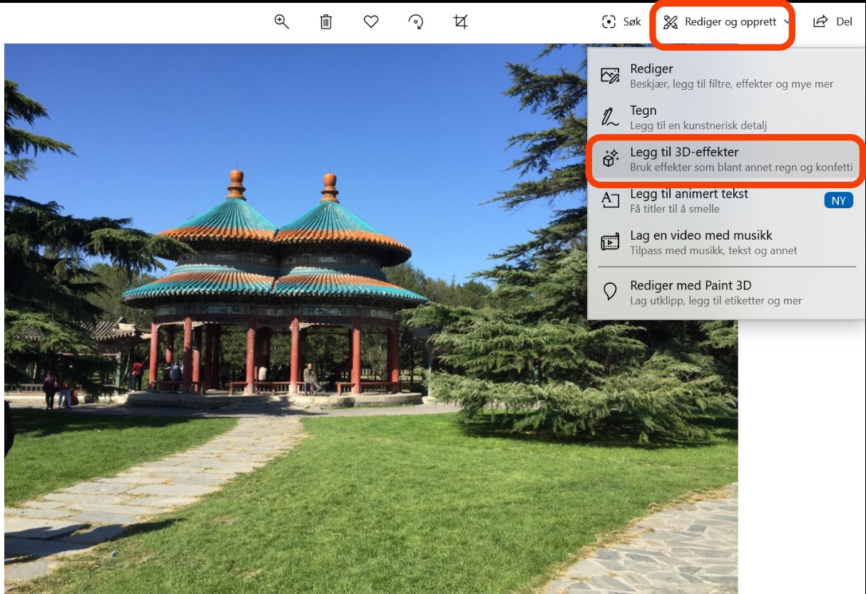 Rediger og legg til 3D effekt