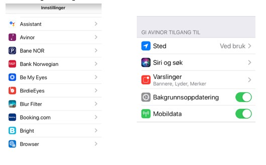 Endre for enkelt app på iOS