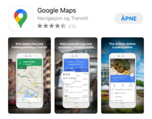 Google maps i appstore