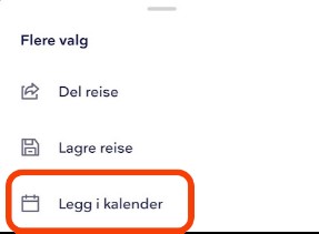 Legg reise til kalender