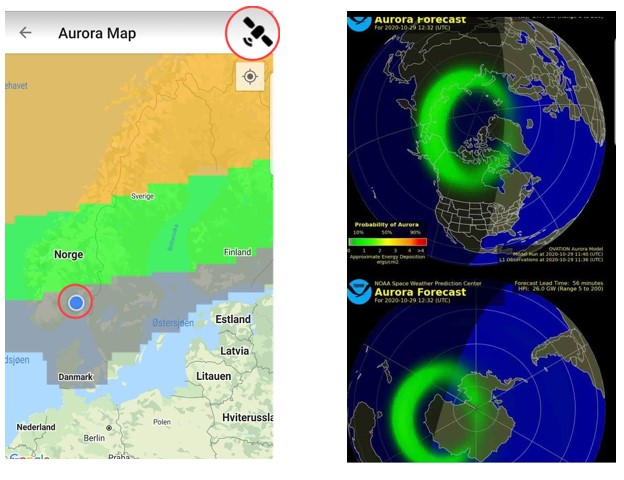 Aurora Map og satellittbilde