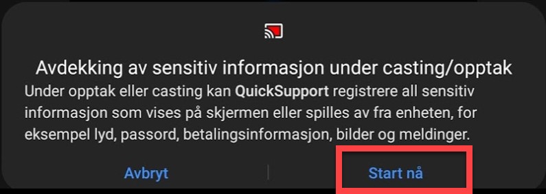 QuickSupport Android Start nå