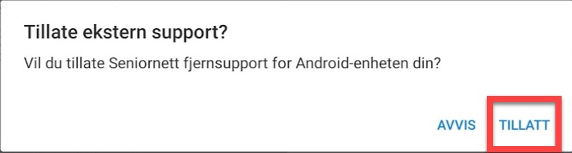 QuickSupport Android Tillate fjernsupport