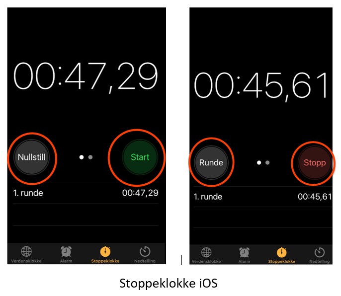 Stoppeklokke iOS