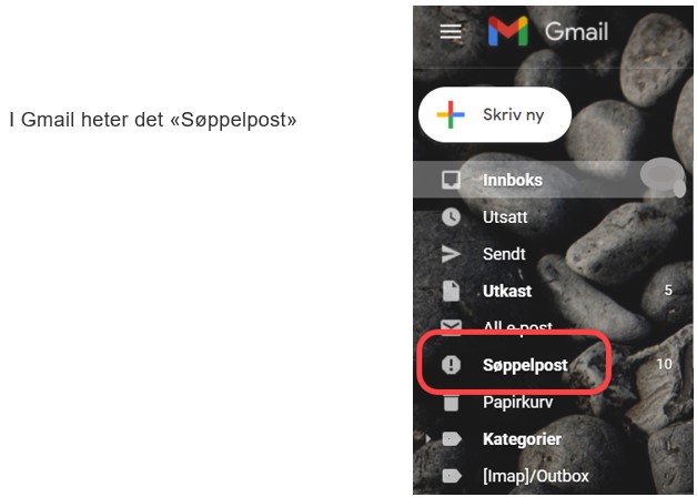 Gmail - Søppelpost