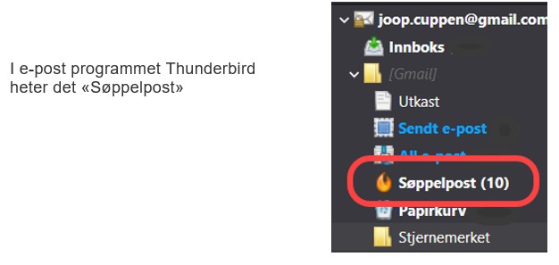 Thunderbird - Søppelpost