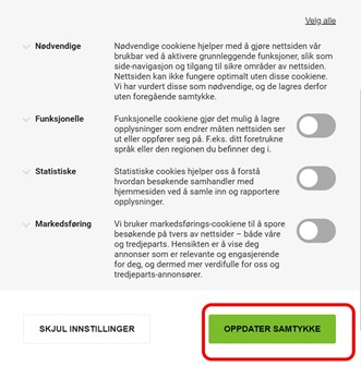 Elkjøp informasjonskapsler oppdater samtykke