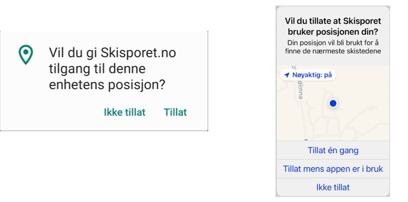 Tillat posisjon