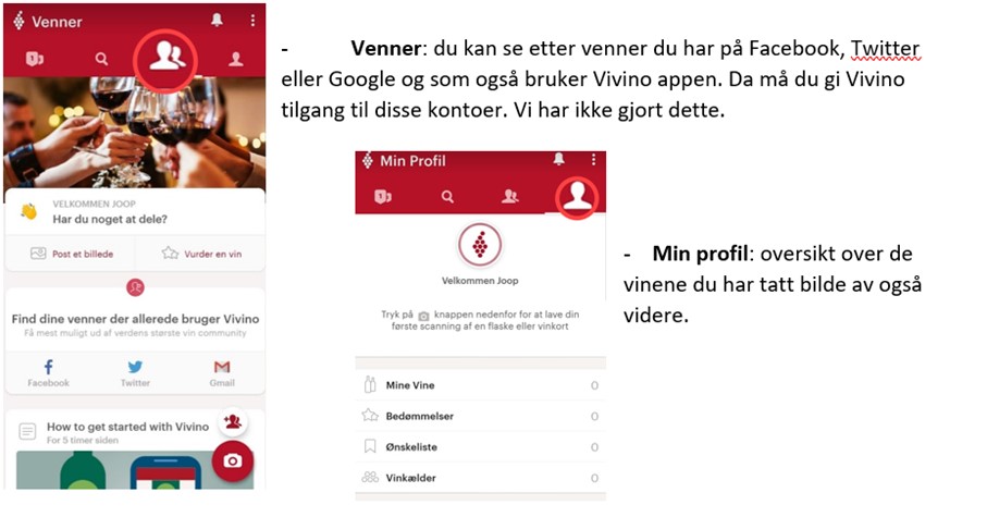 Venner og Min Profil