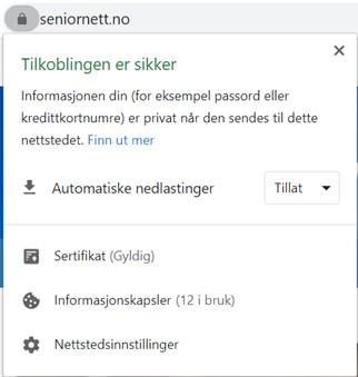 Eksempel sertifikat Chrome