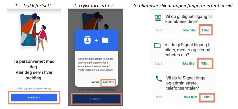 Kom i gang med Signal på smarttelefon