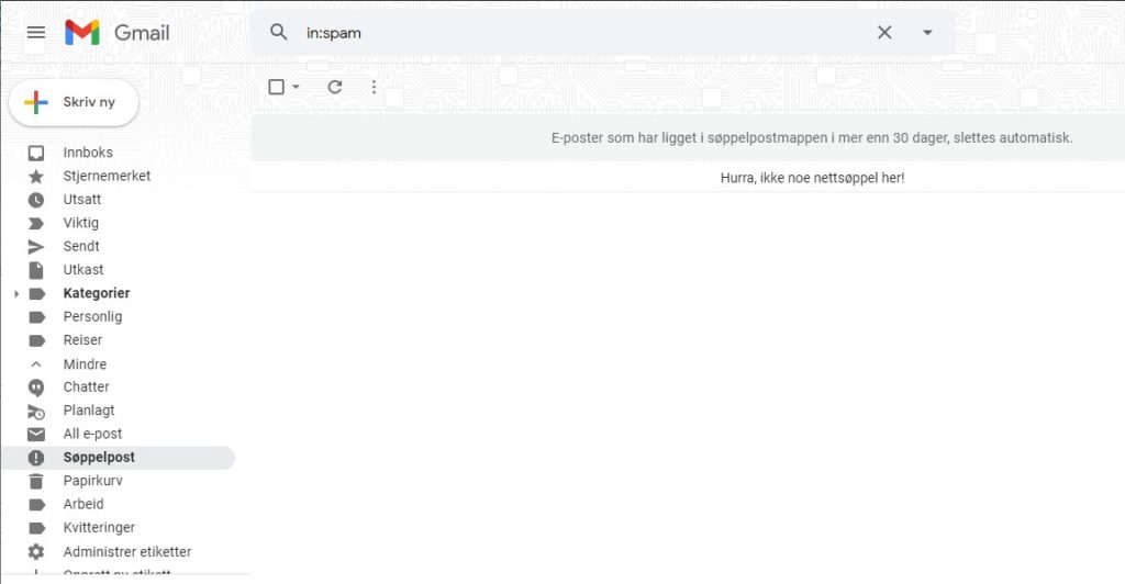 g-mail søppelpost