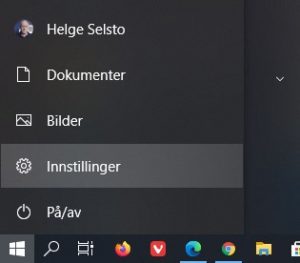 Innstillinger Windows