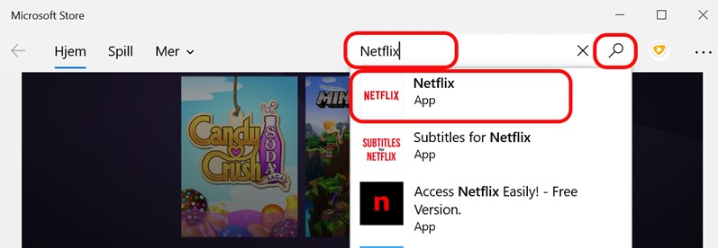 Søk i Microsoft Store