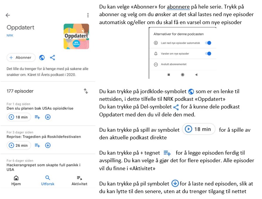 Bruke appen Podcasts