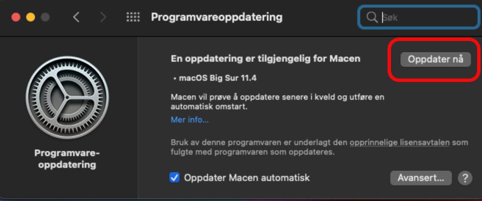 Programvareoppdatering