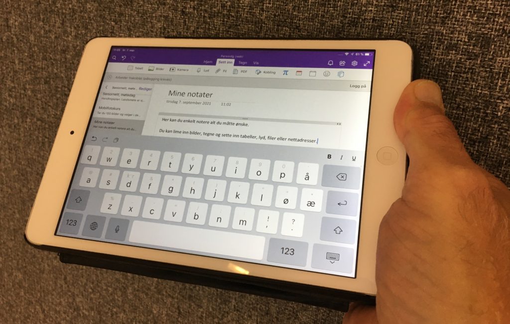 OneNote på iPad