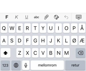 OneNote -tastatur med ikoner over