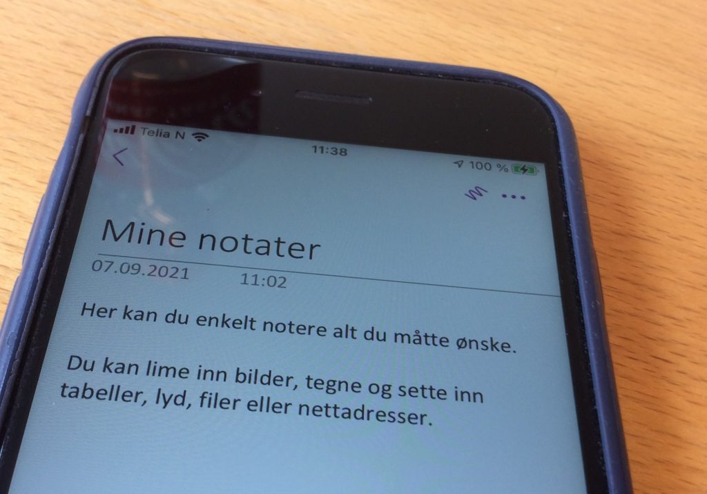 OneNote på iPhone