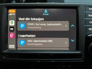 CarPlay viser appen i underholdningsanlegget i bilen