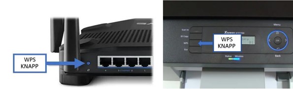 Koble skriver til router med WPS-knapp