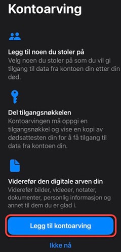 Legg til kontoarving