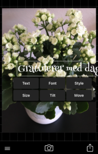 Phonto app-endre på teksten