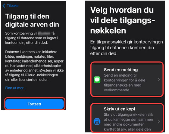 Tilgang til den digitale arven din