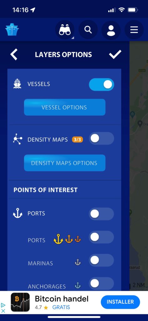 Skjermbilde av Layers options