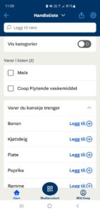 eksempel på handle liste