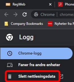 Slett nettlesingsdata
