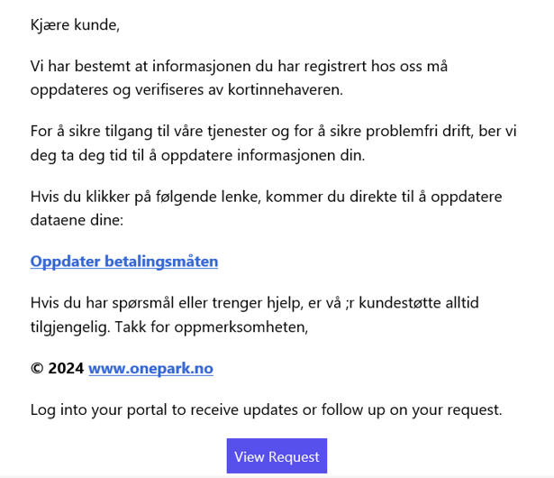 e-post med flere klikkbare lenker