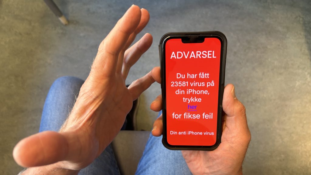 Slik kunne en falsk advarsel se ut på en mobiltelefon