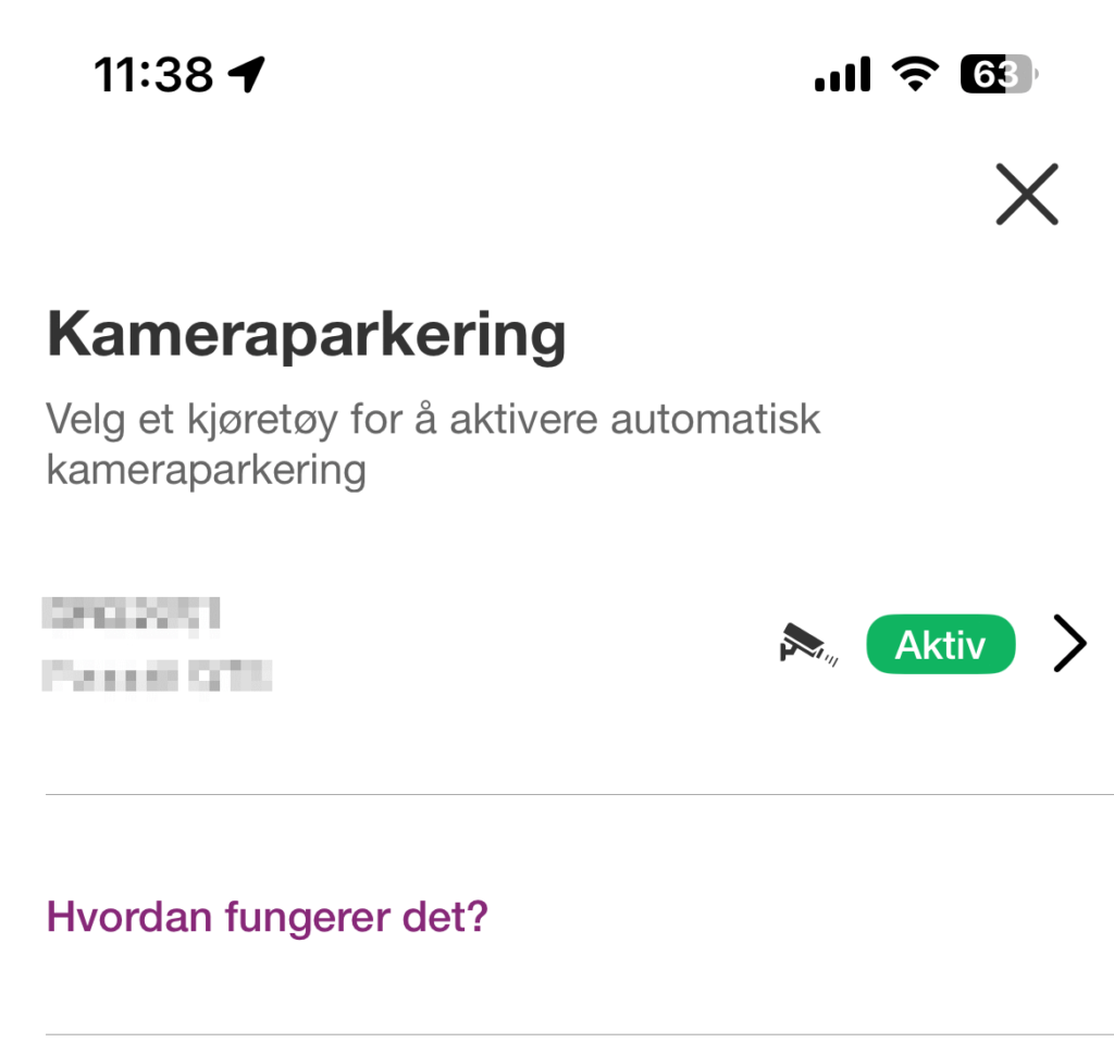 Skjermbilde av kameraparkering