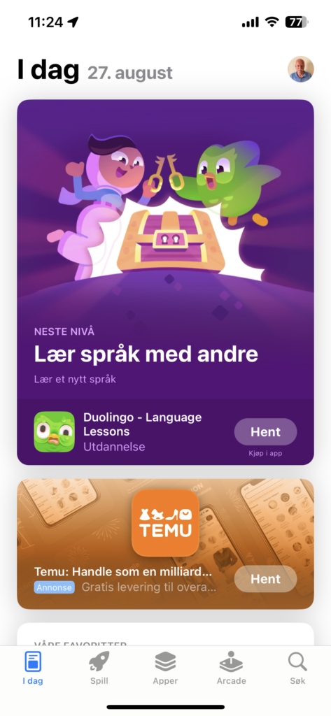 Skjermbilde App store