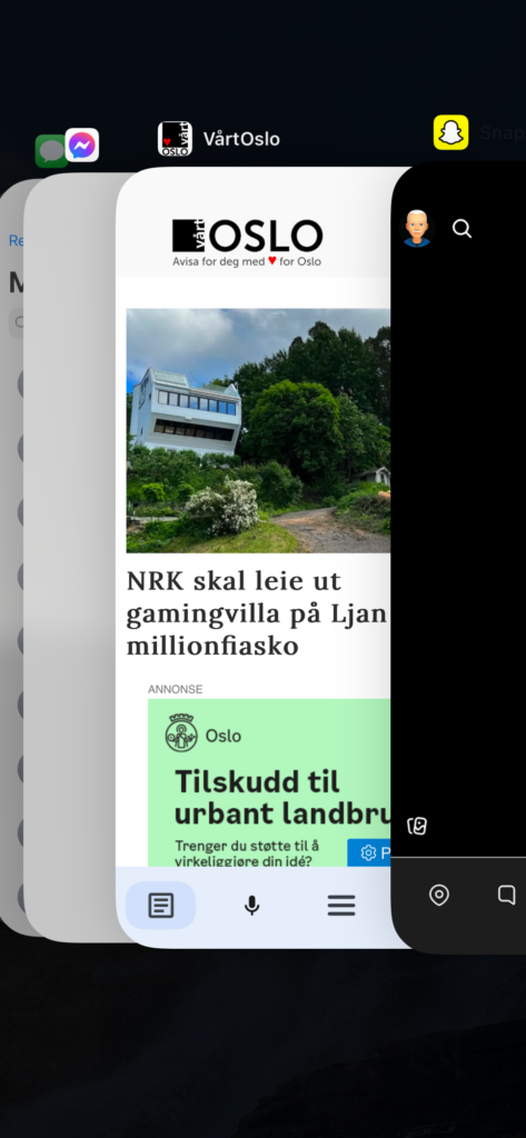 Navigere mellom apper på iPhone